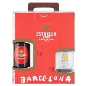 Estrella Damm sör Pack (5 x 0,33 l üveges +1 pohár)