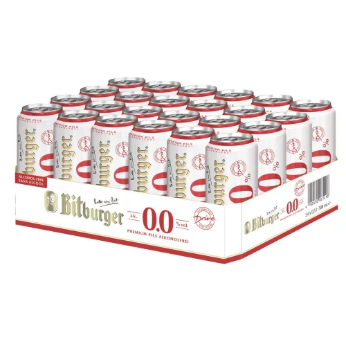 Bitburger 0.0% Premium Pils Alkoholmentes sör 0,33 l dobozos