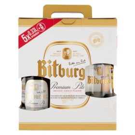   Bitburger Premium Pils sör Pack (5 x 0,33 l üveges +1 pohár)