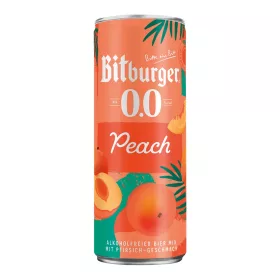   Bitburger 0,0% Peach alkoholmentes barack ízesítésű sör 0,33 l dobozos