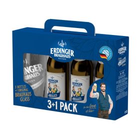   Erdinger Brauhaus Helles sör pack (3 x 0,5 l üveges +1 pohár) 