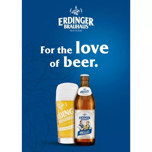 Erdinger Brauhaus Helles sör pack (3 x 0,5 l üveges +1 pohár) 