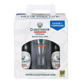   Clausthaler alkoholmentes sör Pack (4 x 0,33 l üveges+1 pohár)