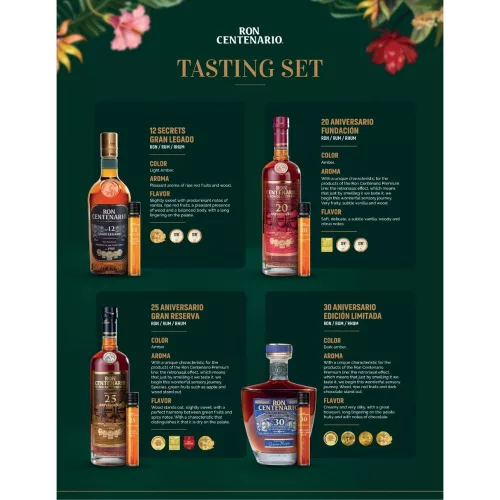 Centenario rum Kóstoló szett 40% (4X 0,05 L) 12y, 20y, 25y, 30y