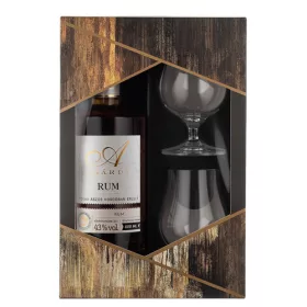 Agárdi Rum díszdoboz 2 db Single Malt pohárral 43%, 0,5 L
