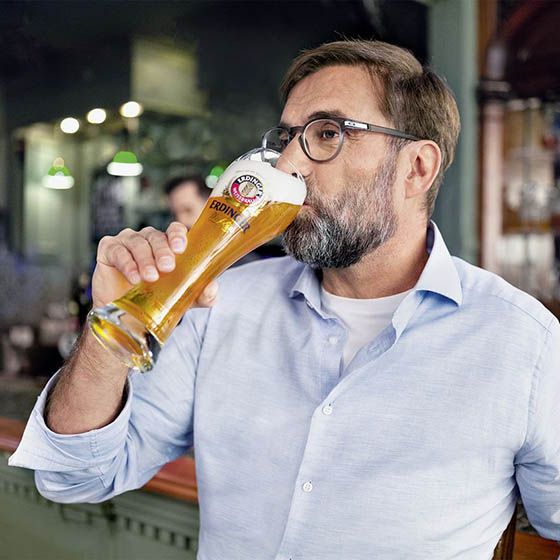 Jürgen Klopp az ERDINGER búzasör arca