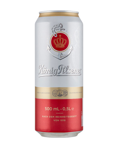 König Pilsener sör 4,9% 0,5 L dobozos